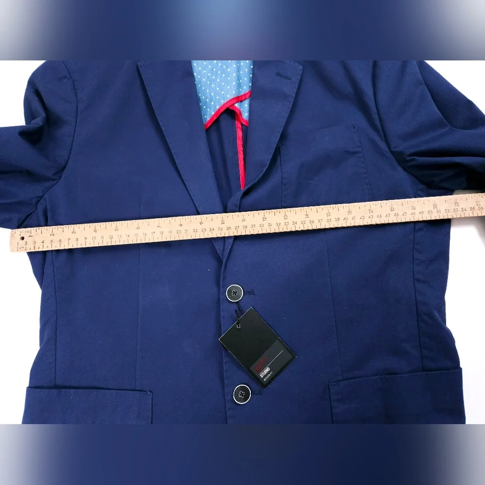 Riviera Red Men's Sport Coat Lightweight Summer Cotton Blazer Navy Blue 40 R NWT